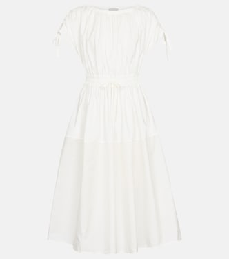 Cotton gabardine and nylon midi dress | Moncler