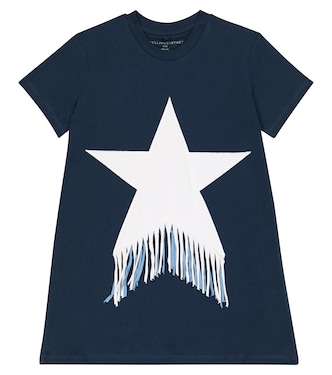 Star fringed cotton jersey T-shirt dress | Stella McCartney Kids