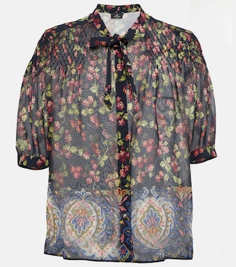 Top in seta con stampa e lavallière | Etro