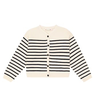 Cardigan Demy rayé en laine et coton | Bonpoint