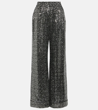 Pantaloni a gamba larga con paillettes | Dolce&Gabbana