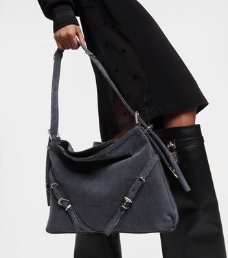 Borsa a spalla Voyou Medium in denim | Givenchy