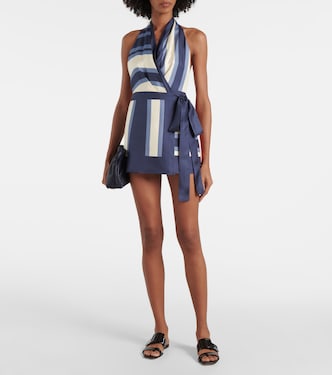 Bedrucktes Wickelkleid Dazed aus Seide | SIR