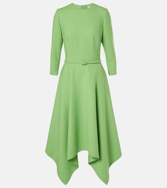 Abito midi asimmetrico in misto lana | Oscar de la Renta