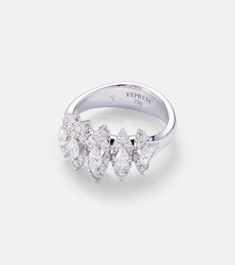 Anello Y-Not in oro bianco 18kt con diamanti | Yeprem