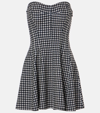 Strapless Grace houndstooth minidress | Norma Kamali