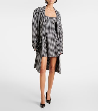 Strapless Grace houndstooth minidress | Norma Kamali