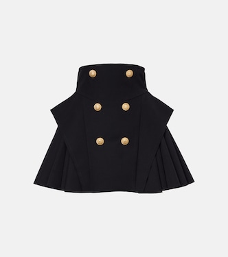 Virgin wool grain de poudre miniskirt | Balmain
