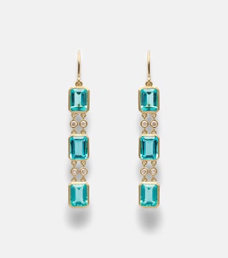 Sofia 18kt gold drop earrings with apatites and diamonds | Ileana Makri