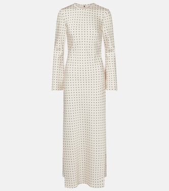Polka-dot satin maxi dress | Rotate