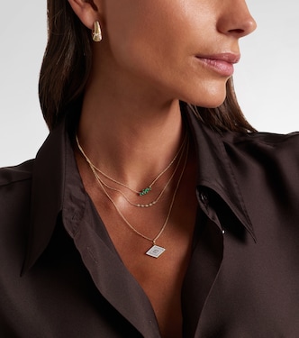 Halskette Groovy Eye aus 14kt Gelbgold mit Diamanten | Sydney Evan