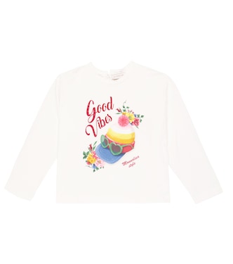 Printed cotton jersey top | Monnalisa