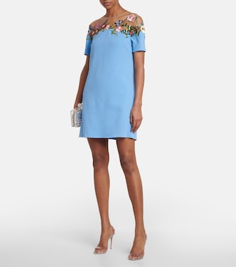 Miniabito in misto lana con ricami | Oscar de la Renta