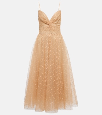 Dotted tulle midi dress | Monique Lhuillier