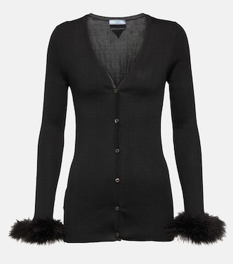 Cardigan aus Seide mit Federn | Prada
