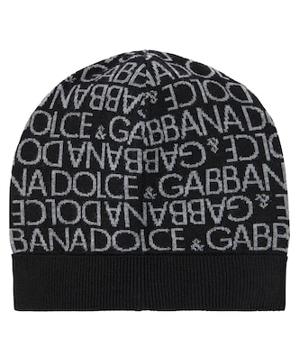 Bonnet en intarsia de laine vierge à logo | Dolce&Gabbana Kids