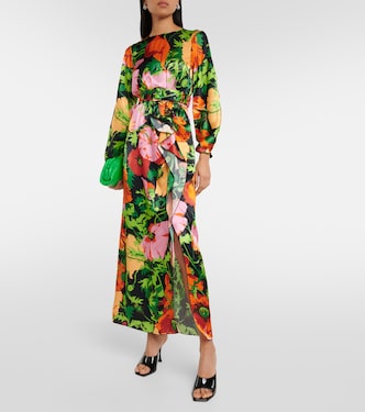 Bedrucktes Maxikleid Penny aus Satin | La DoubleJ
