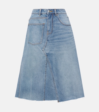Falda larga de denim deconstruida | Tory Burch