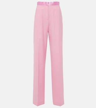 Pantaloni regular in raso a vita alta | Nensi Dojaka
