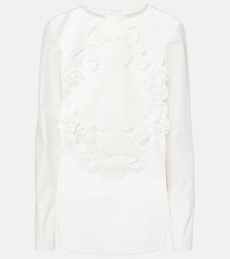 Blouse brodée en coton | Oscar de la Renta