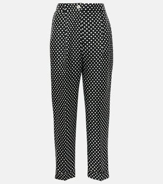 Capri polka-dot silk satin tapered pants | Dolce&Gabbana