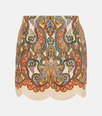 Mini-jupe Ottie imprimée en lin  | Zimmermann