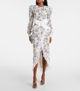 Maxikleid aus Seide mit Spitze | Alessandra Rich