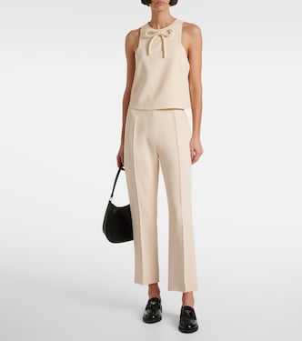 High-rise sablé slim pants | Prada