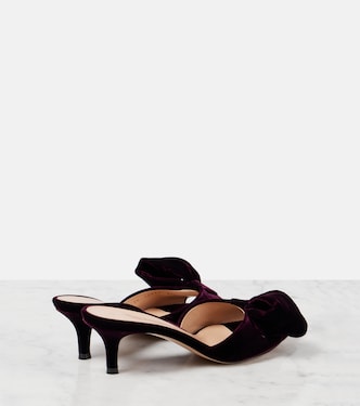 Mules 55 in velluto con fiocco | Gianvito Rossi