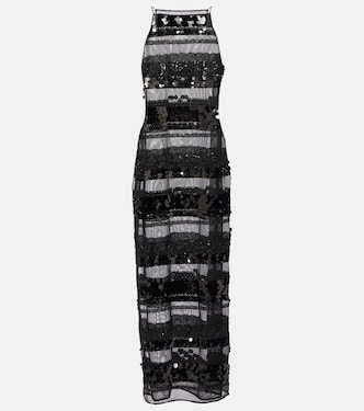 Maxikleid mit Pailletten | Oséree