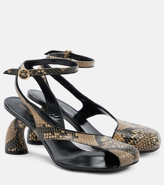 Sandali in pelle con stampa serpente | Dries Van Noten