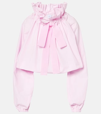 Iconic bow-detail ruffled cotton blouse | Patou