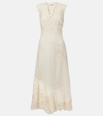Maxikleid Olivette aus Leinen mit Spitze | Ulla Johnson