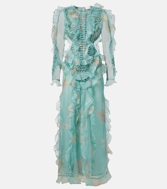 Abito lungo Illuminate in organza di seta | Zimmermann