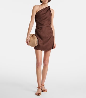 Marga one-shoulder linen minidress | Faithfull