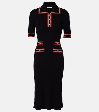 Ribbed-knit virgin wool polo dress | Alessandra Rich