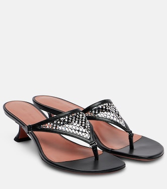 Cameron 45 crystal-embellished thong sandals | Amina Muaddi