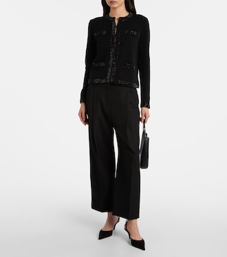 Embellished wool-blend cardigan | Tory Burch