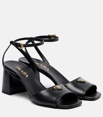 Leather slingback sandals | Prada