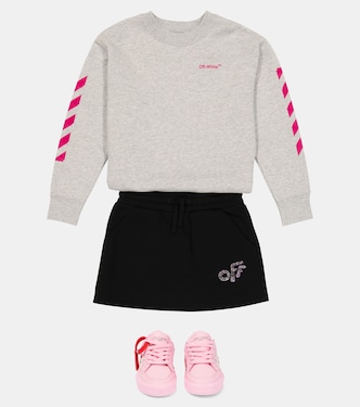 Embellished cotton jersey skirt | Off-White Kids