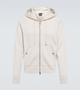 Felpa in cashmere con pelle e cappuccio | Tom Ford