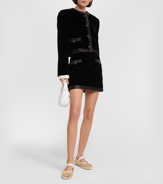 Ballerine in pelle con cristalli | Miu Miu