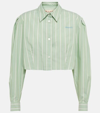 Striped cropped cotton shirt | Marni