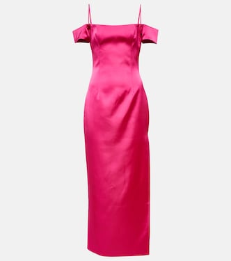 Off-shoulder satin gown | Rasario