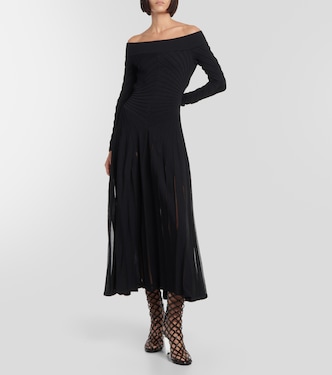 Off-shoulder jersey midi dress | Alaïa
