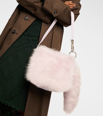 Borsa Knight Small in pelle e shearling  | Burberry