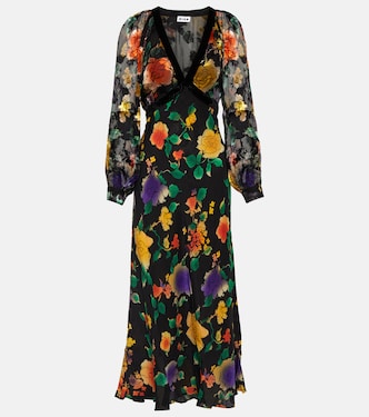 Robe midi en soie à fleurs | Rixo