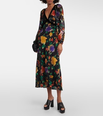 Floral silk midi dress | Rixo