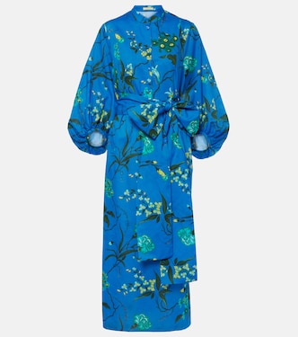 Vestido midi de algodón y lino | Erdem