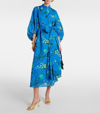 Vestido midi de algodón y lino | Erdem